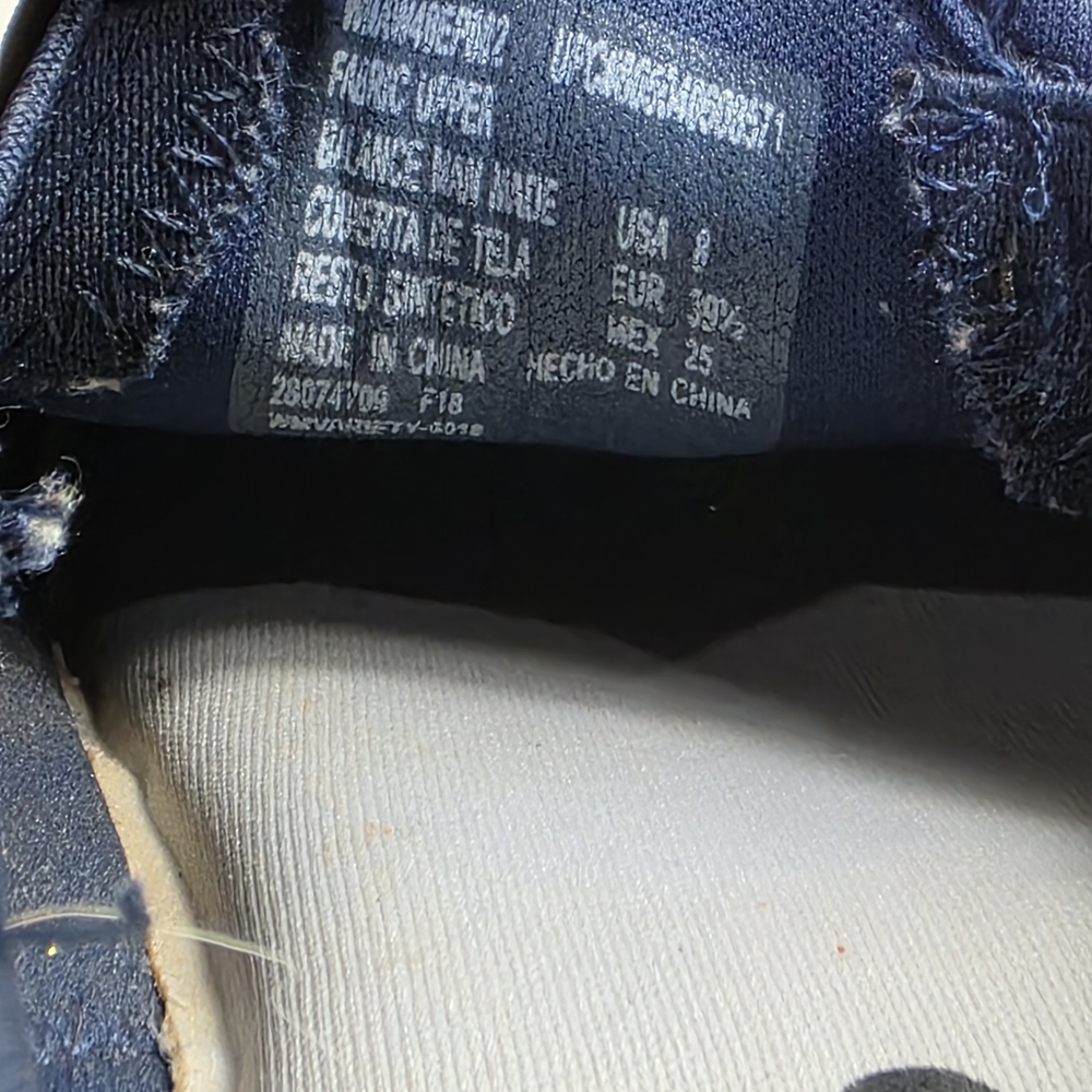 Ladies Navy Slip-On Sneakers with White Soles - Picture 5 of 9